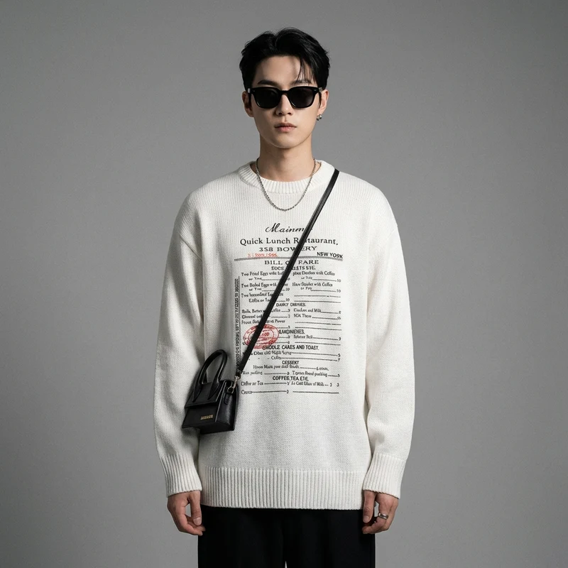 Pull Oversize Imprimé Lettres