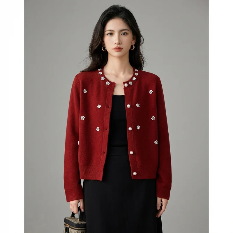 Cardigan Bouclé Tricoté Chic