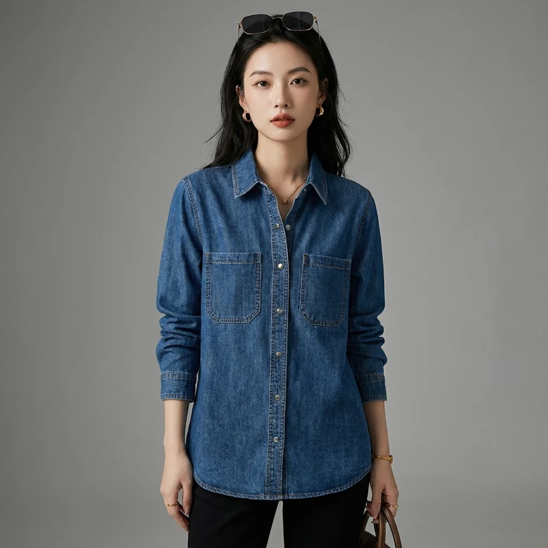 Chemise Denim Oversize Bleue