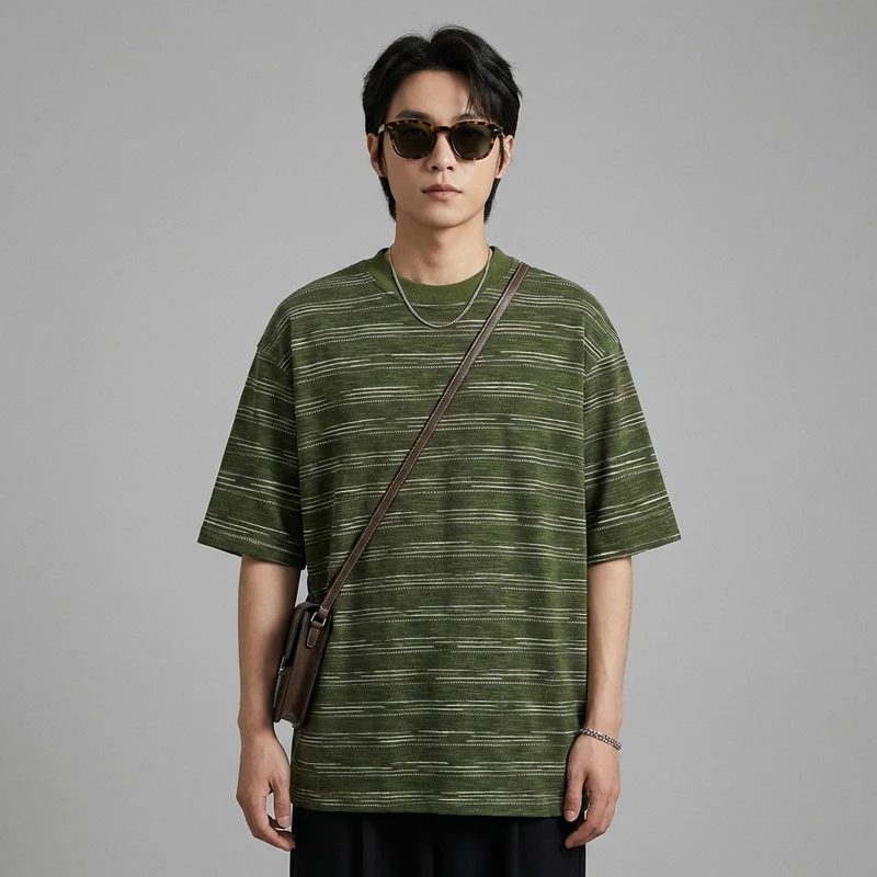 T-Shirt Rayé Oversize Col Rond