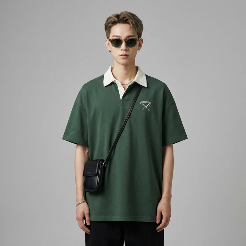 Polo Col Brodé Oversize