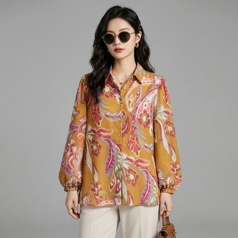 Chemise Imprimée Col Rabattu