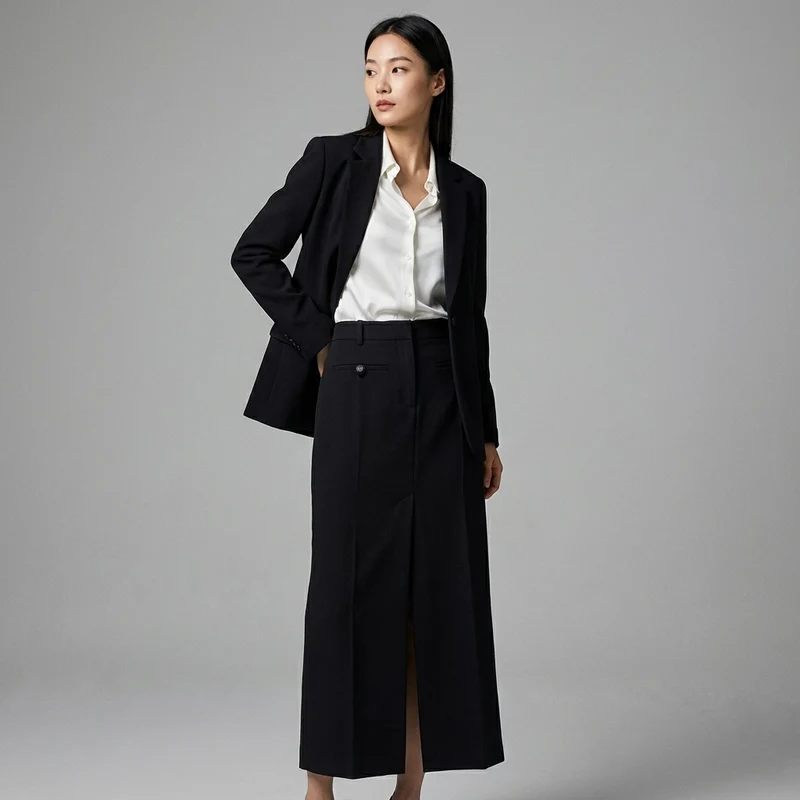 Thin and versatile split skirt for women