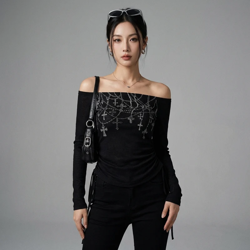 Top Mesh Asymétrique Imprimé