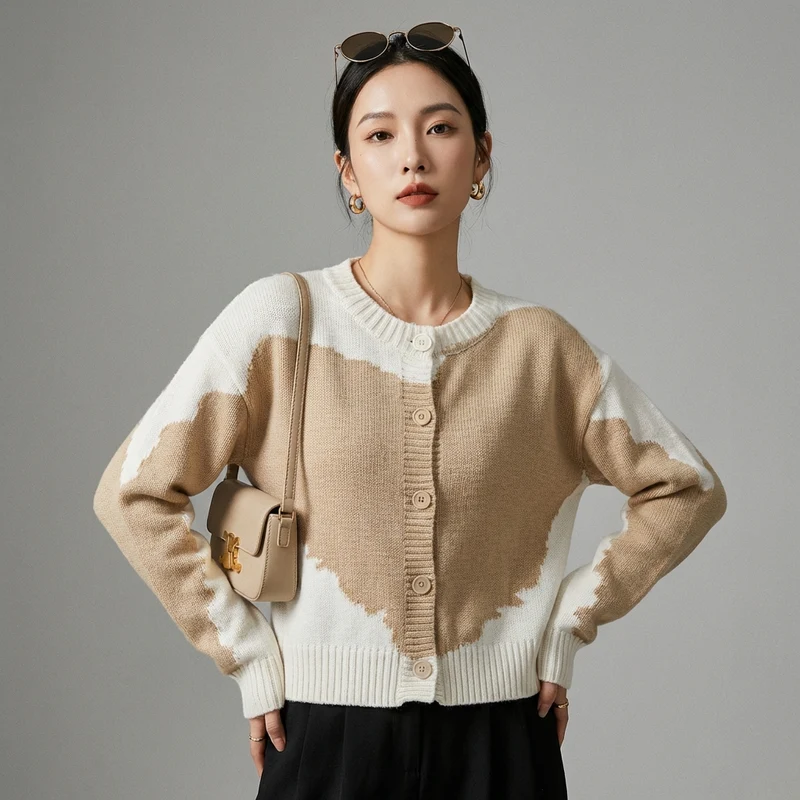 Gilet Cardigan Tricoté Chic