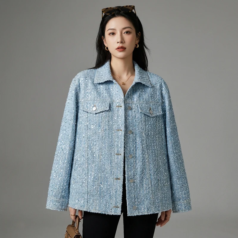 Veste en Jean Pailletée