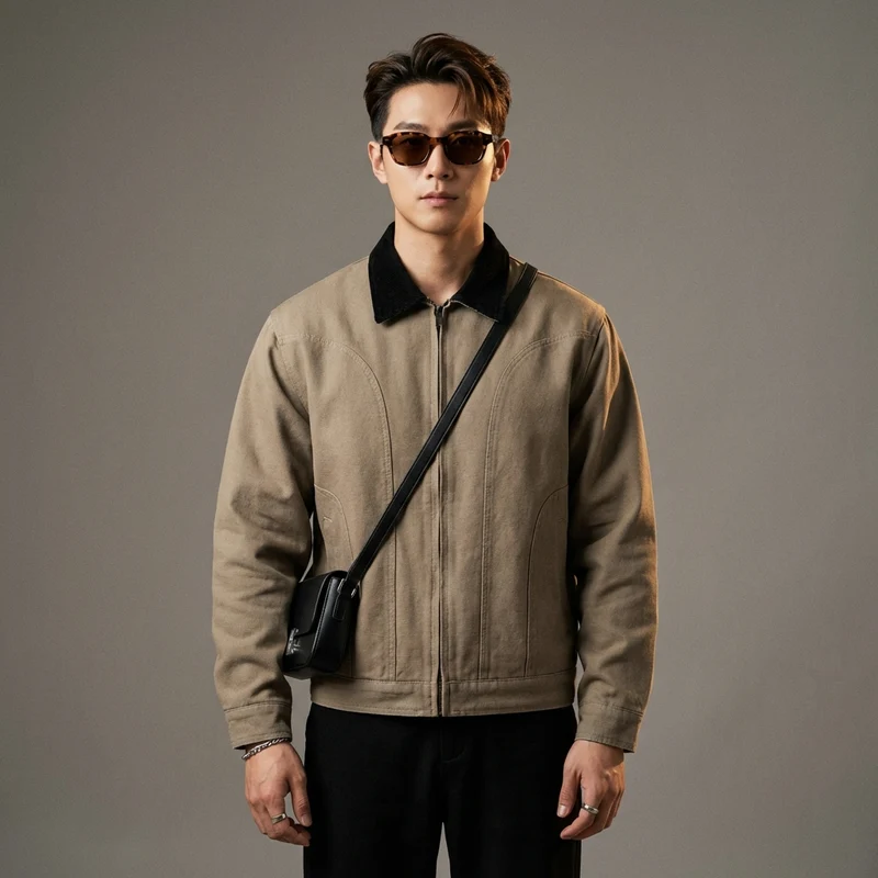Veste Detroit Vintage Col Velours
