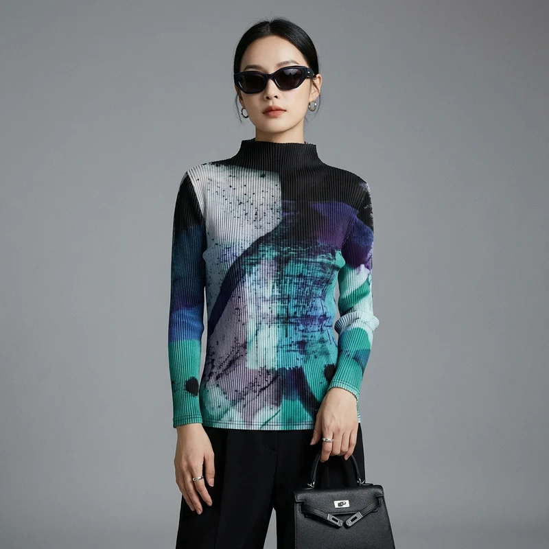 Blouse Plissée Imprimée