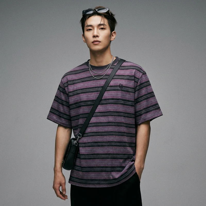 T-Shirt Rayé Oversize Streetwear