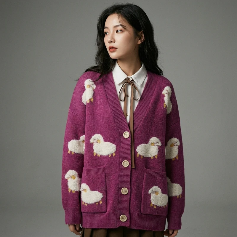 Cardigan Oversize Doux Col V