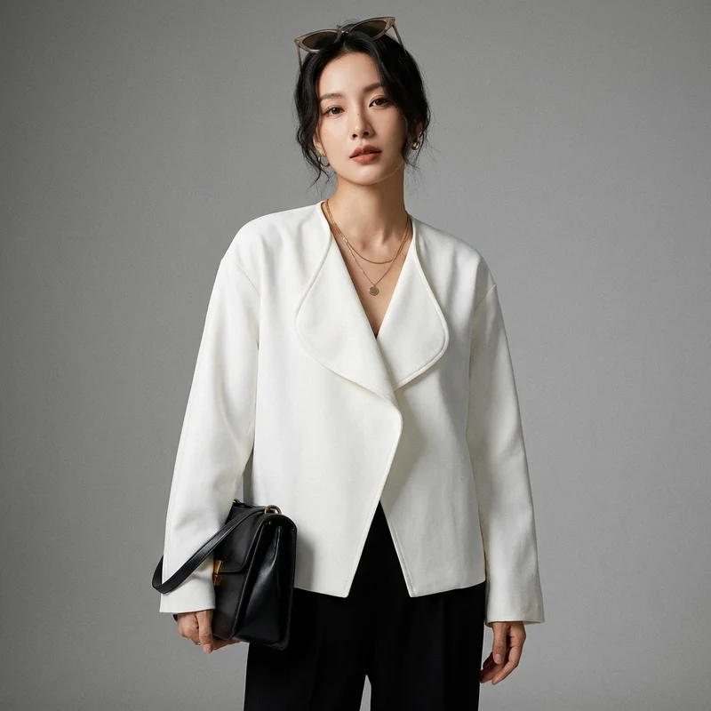 Veste Cropped Oversize Élégante