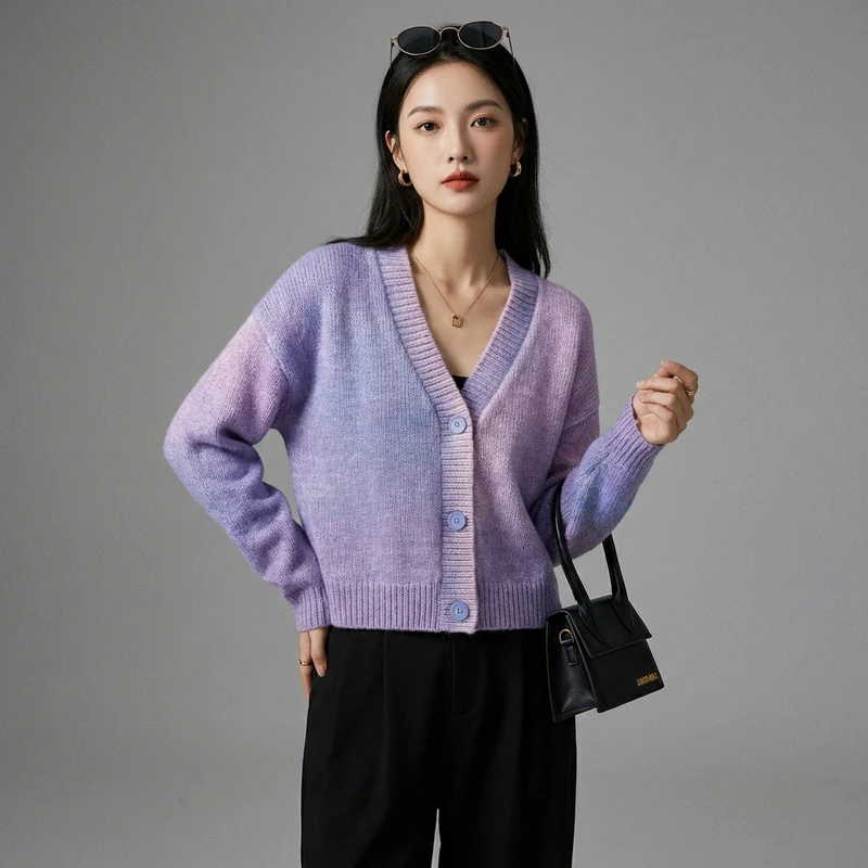 Cardigan Tricoté Tie Dye Oversize