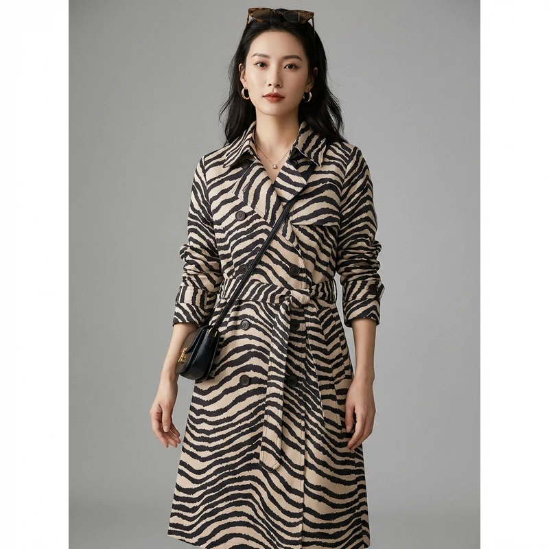 Trench-coat Rayé Vintage