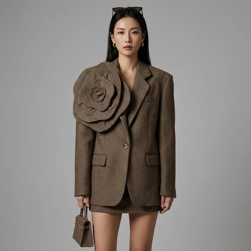 Veste de Costume Fleurie Rétro