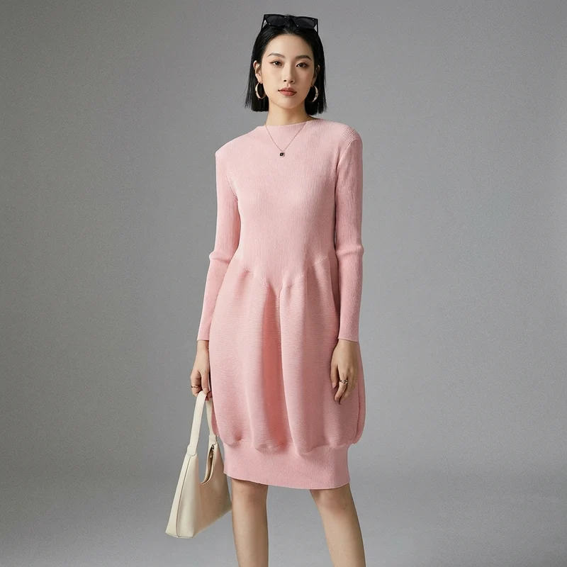 Robe Longue Chic Manches Lanterne