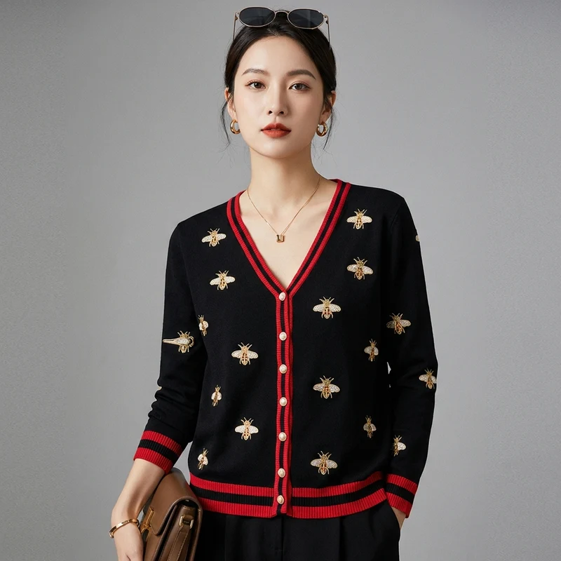 Cardigan Maille Brodé Léger