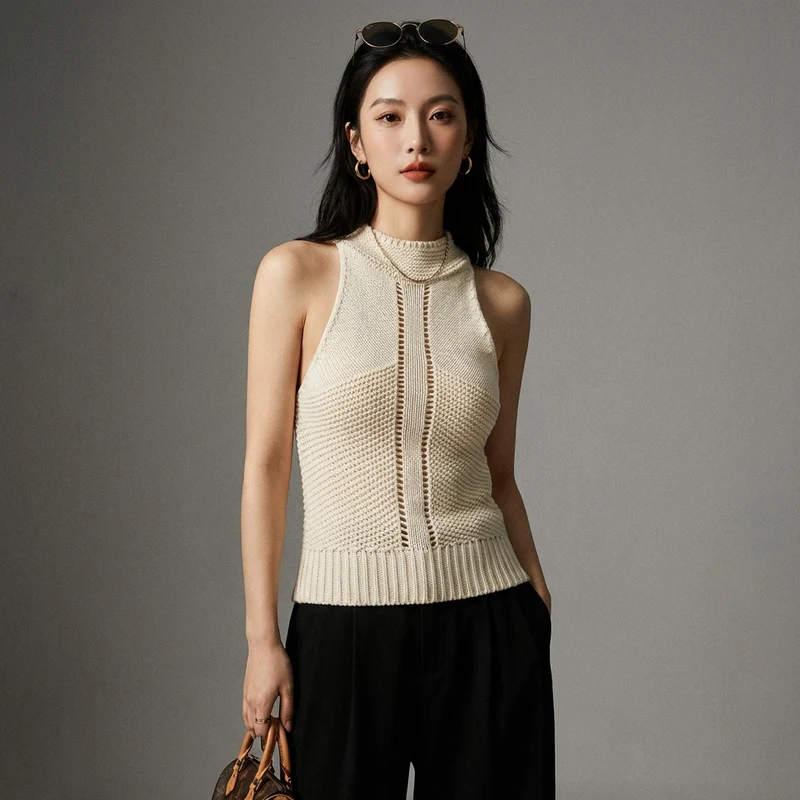 Gilet Pull Tricoté Ajusté