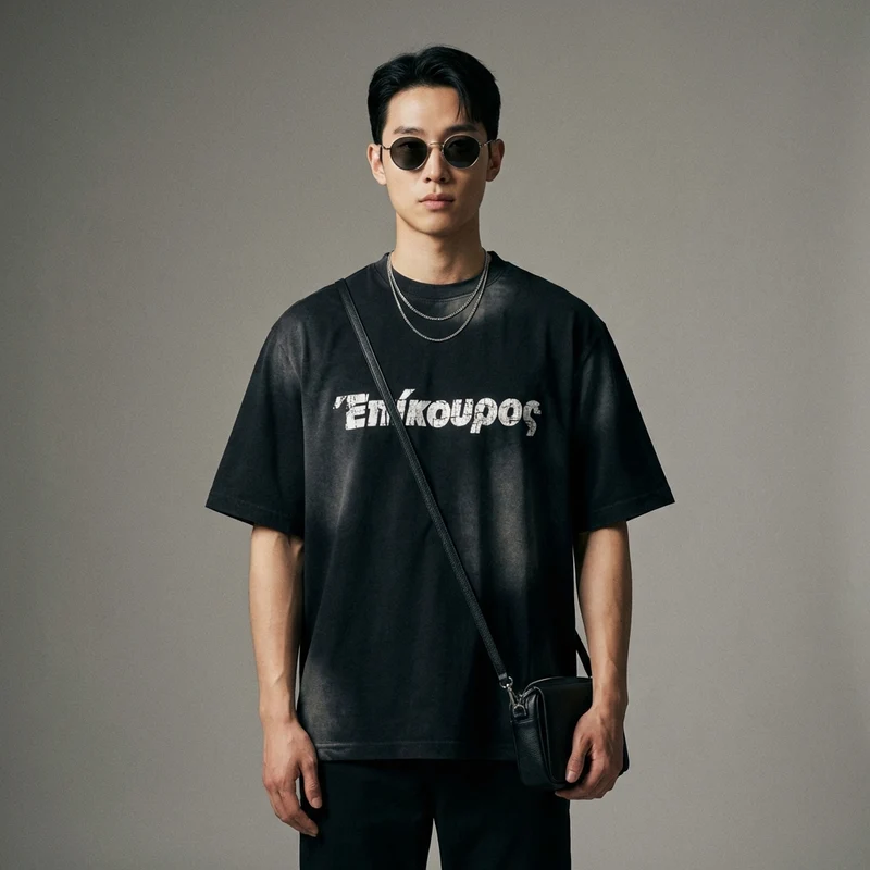 T-shirt Logo Vintage Délavé