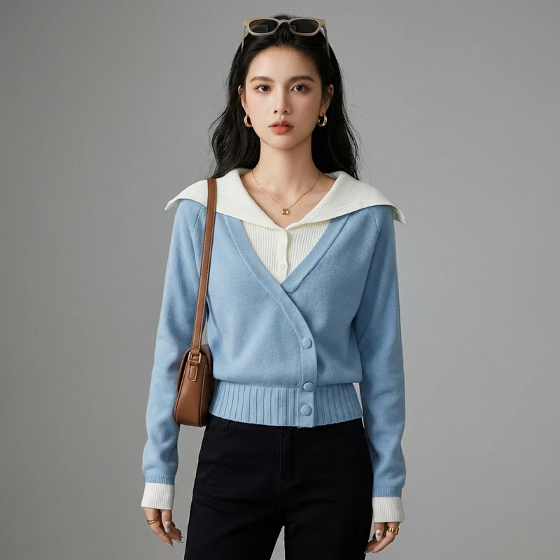 Pull Tricot Rayé Décontracté