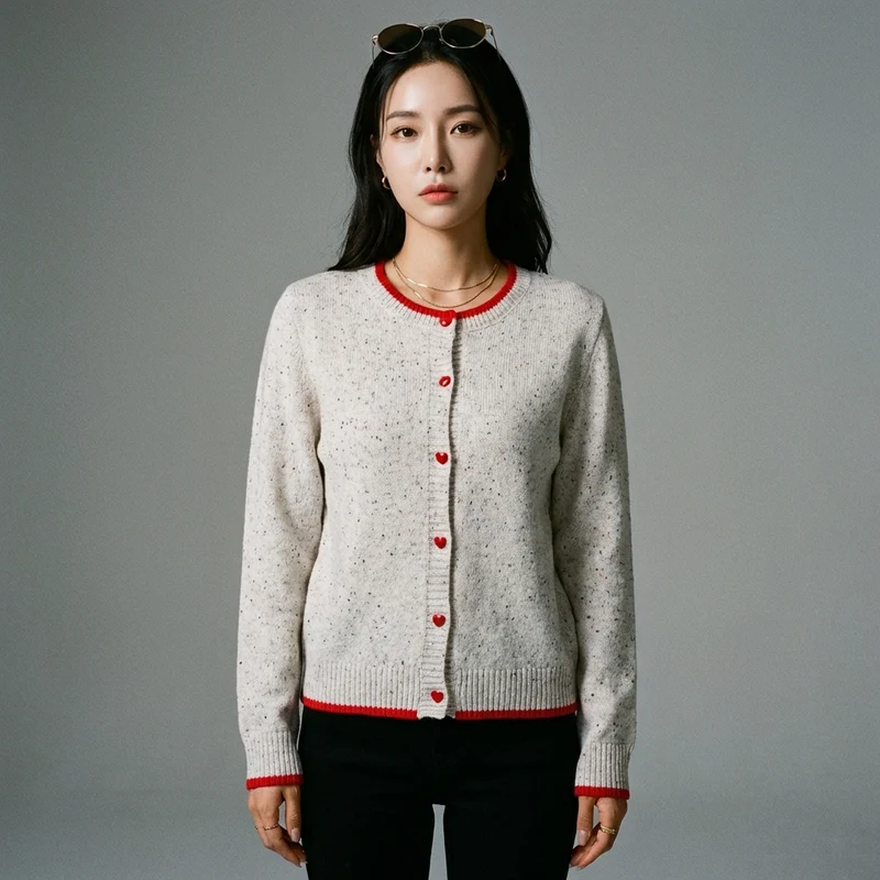 Cardigan Tricoté Chic Bicolore