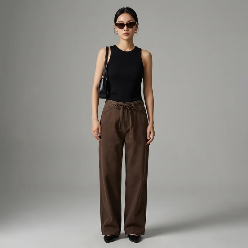 Pantalon Cargo Droit Décontracté