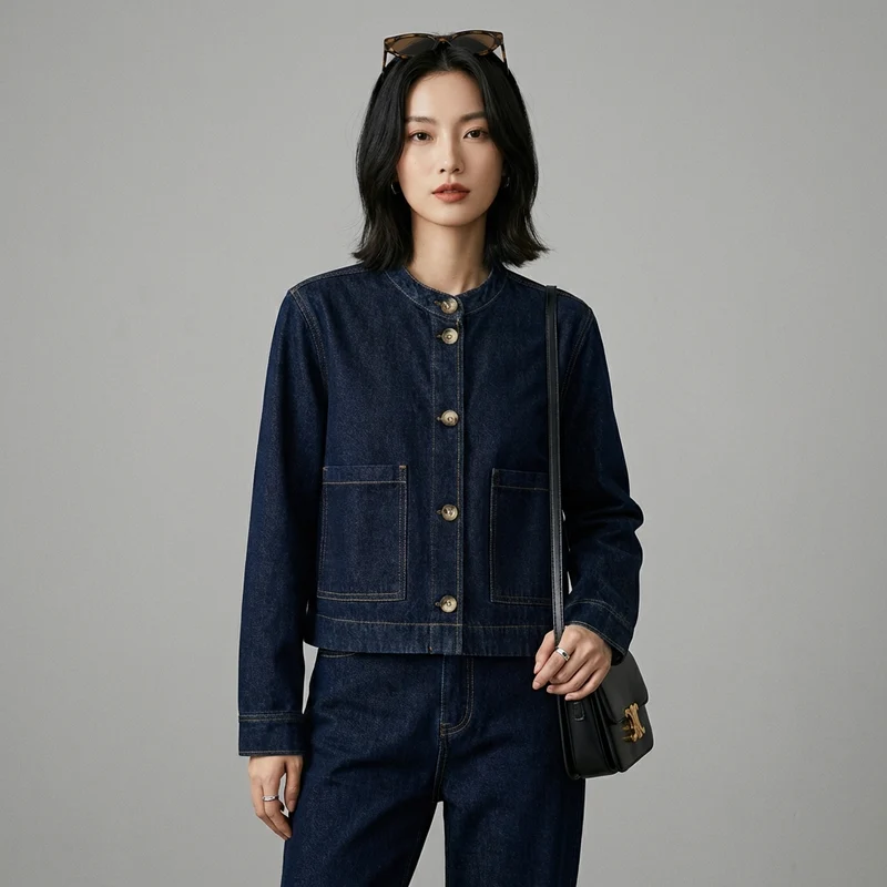 Veste en Jean Oversize Bleue