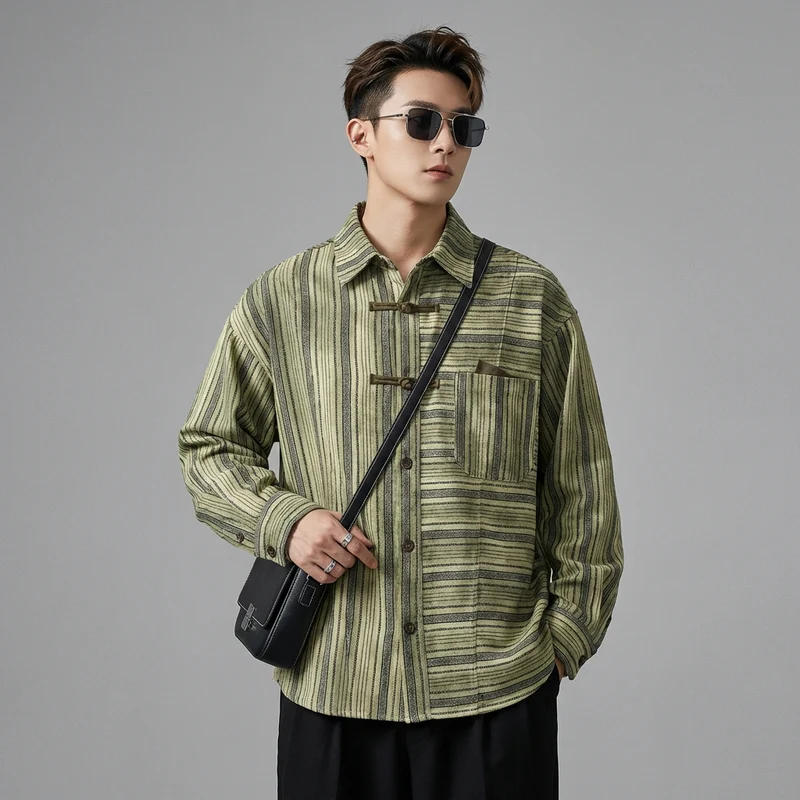 Chemise Rayée Oversize Bouclée
