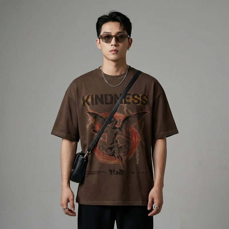T-shirt Imprimé Ange Streetwear