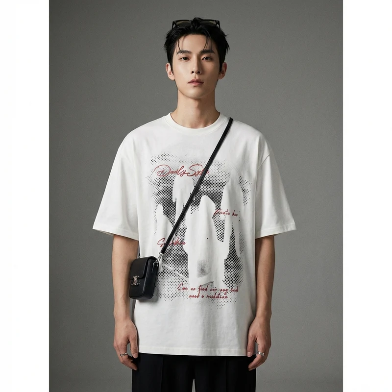 T-Shirt Oversize Imprimé Ombre
