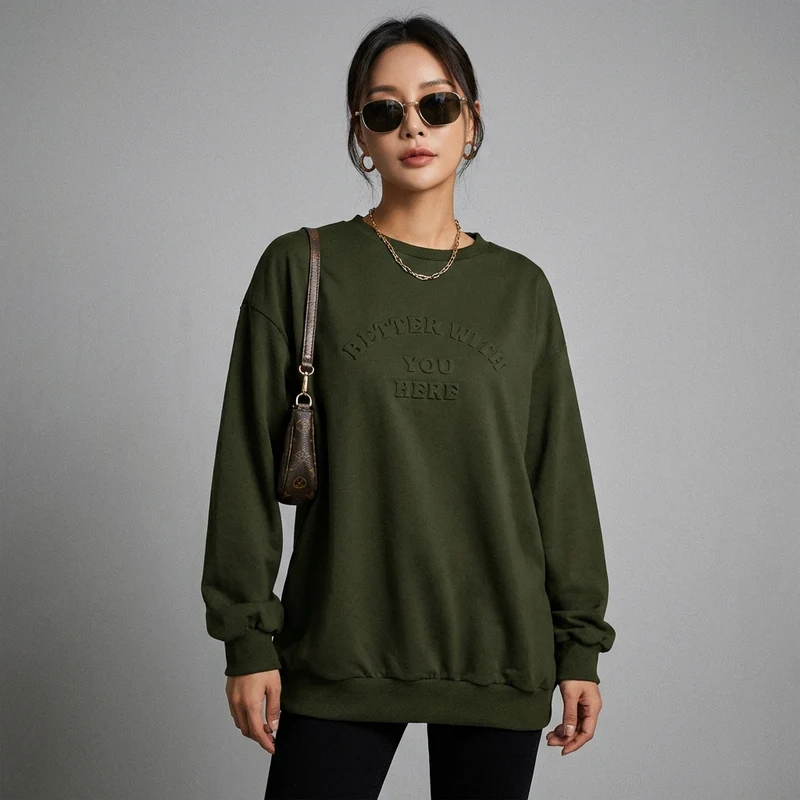Hoodie Col Rond Lettres