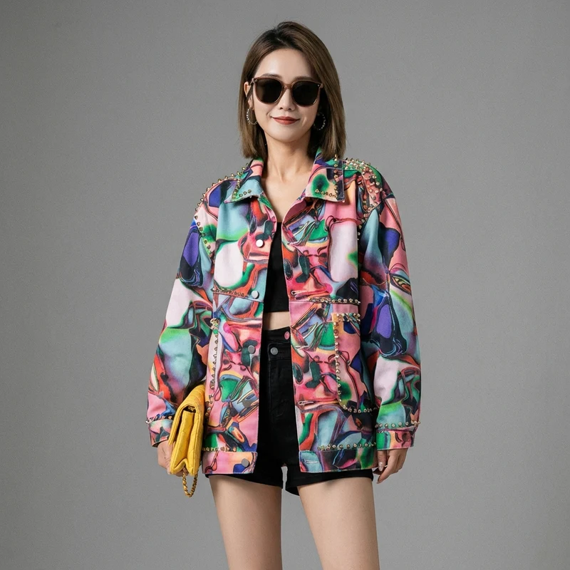 Veste Oversize Denim Rivets