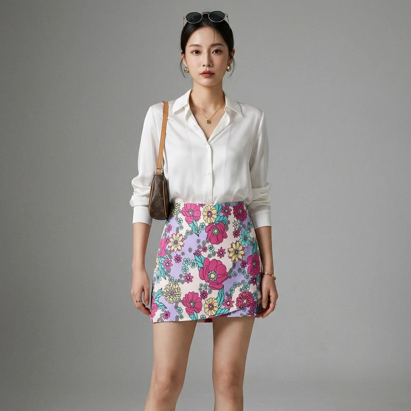 Jupe Courte Imprimé Floral