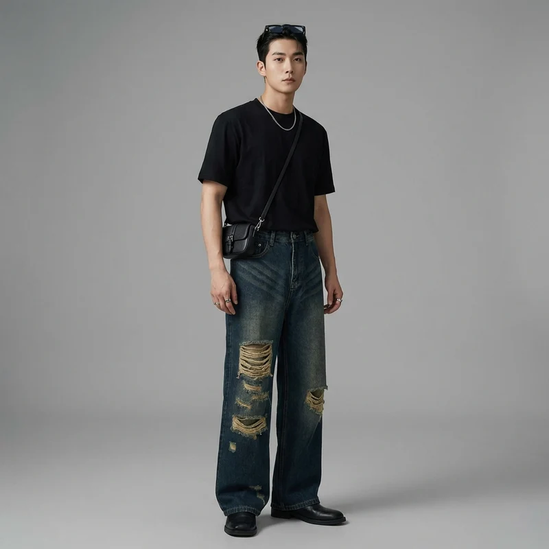 Jean Droit Délavé Streetwear
