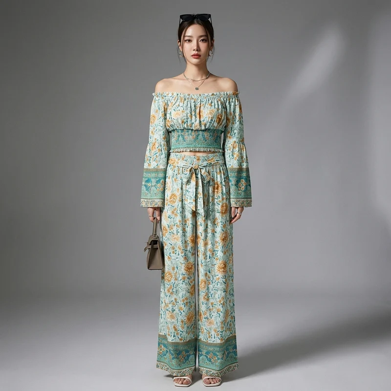 Ensemble Imprimé Vintage Coton