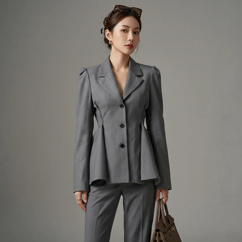 Veste Cintrée à Volants Élégante