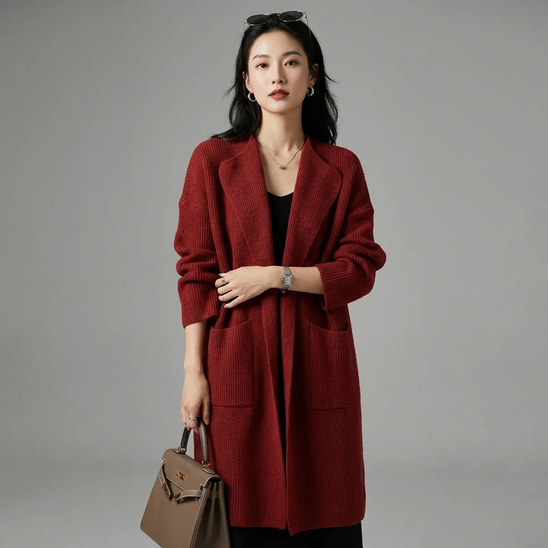 Cardigan Long Tricoté Ample