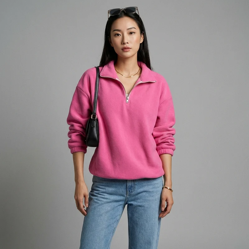 Sweatshirt Zip Col Montant
