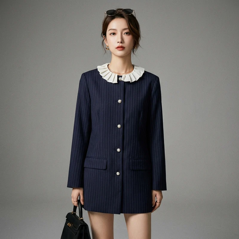 Veste Col Poupée Élégante