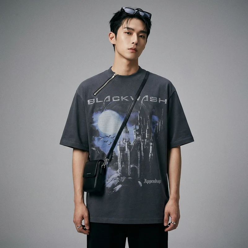 T-Shirt Oversize Zippé Rétro