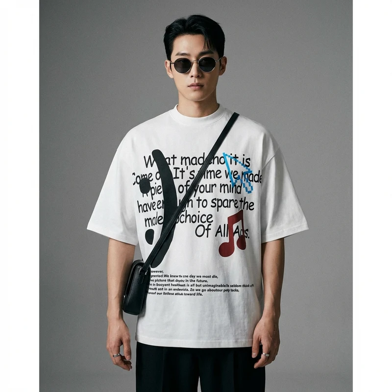 T-Shirt Oversize Imprimé Musical