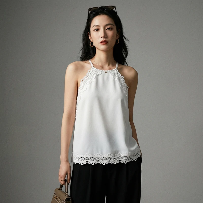 Top Tricoté Col Halter