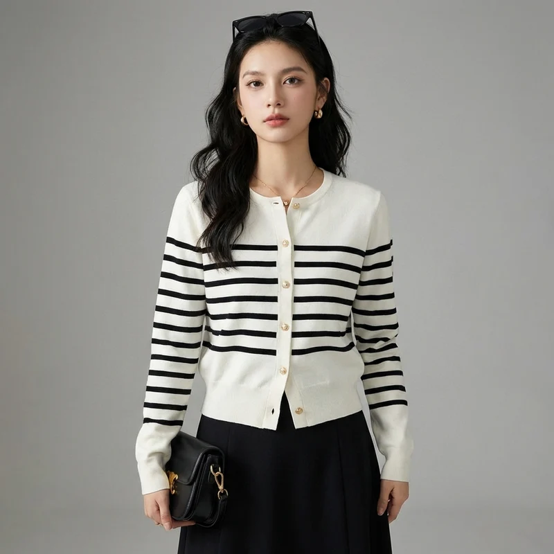 Cardigan Rayé Chic