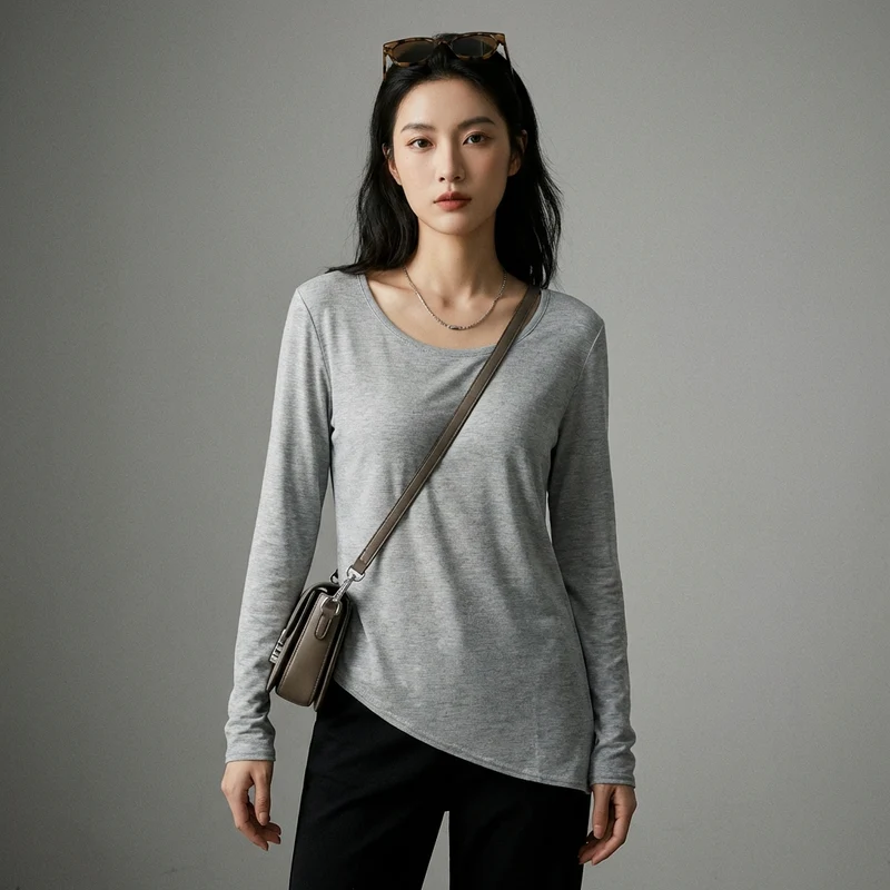 T-Shirt Fendu Manches Longues
