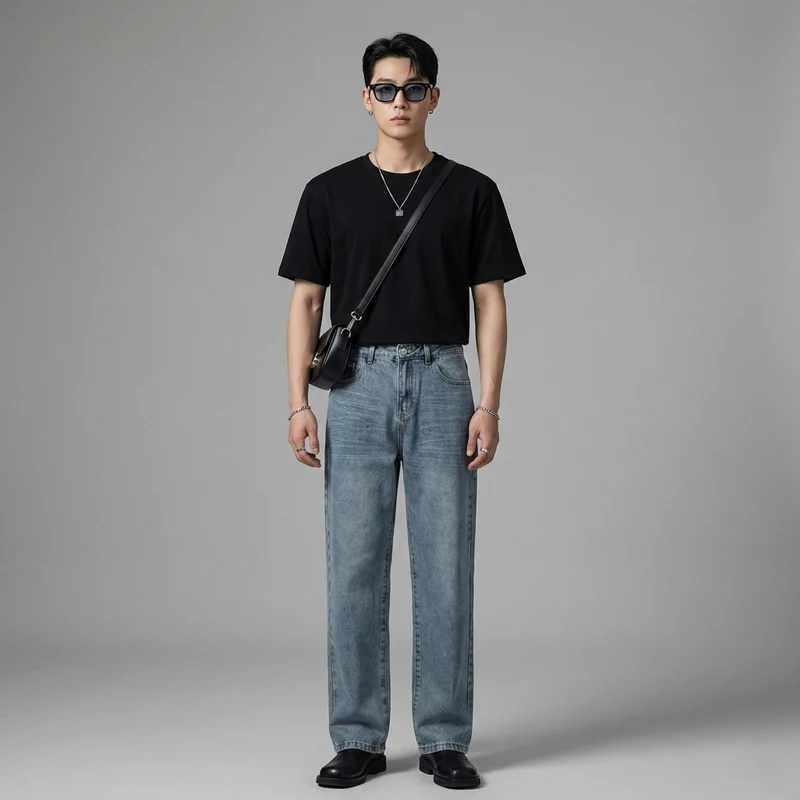 Jean Droit Délavé Streetwear