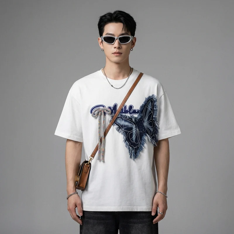T-Shirt Papillon Rétro Brodé
