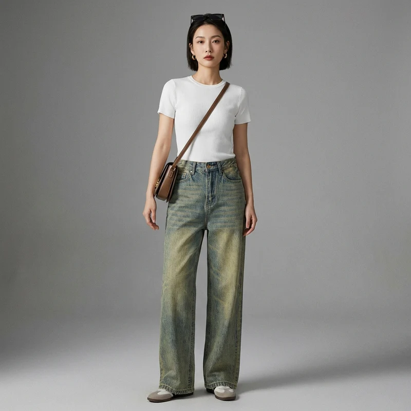 Jean Large Vintage Délavé
