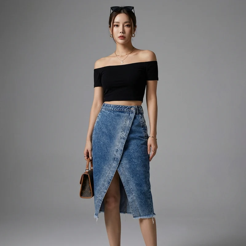 Jupe Longue Denim Fendue