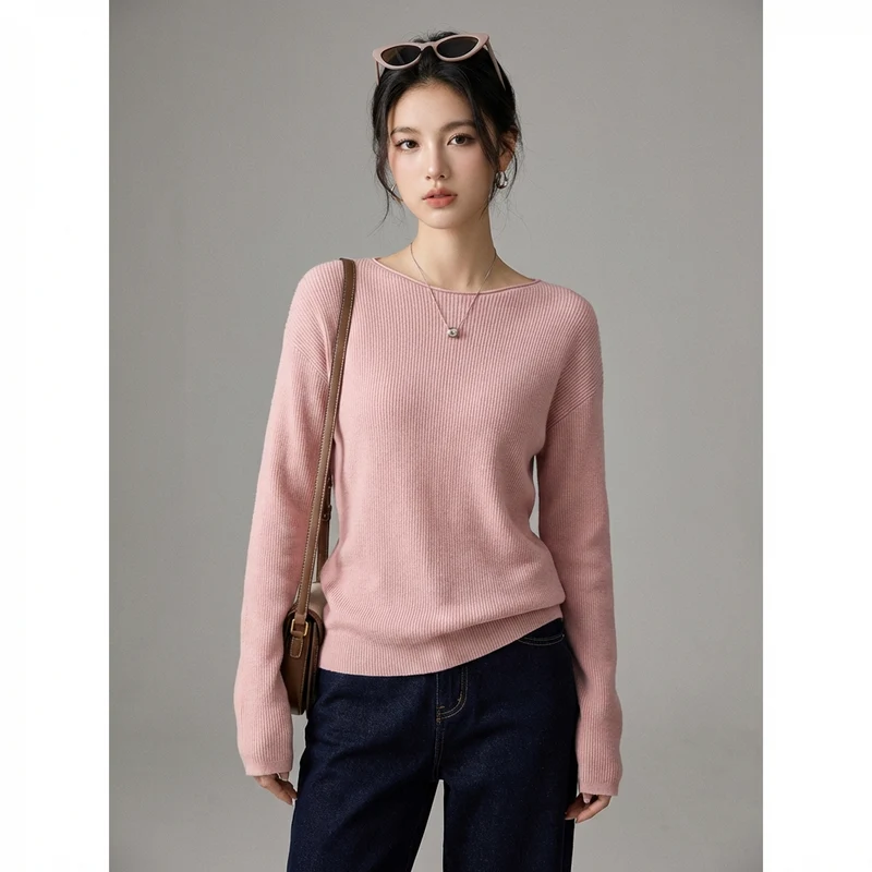 Pull Rose Maille Ras du Cou