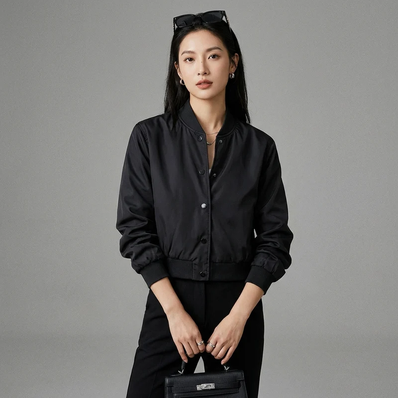 Veste Unie Col Rond