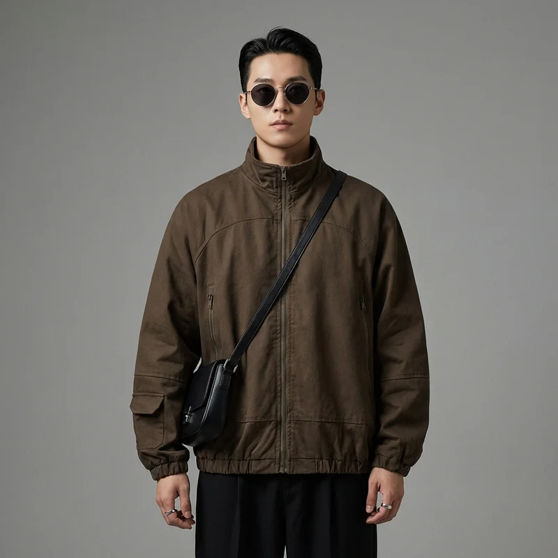 Veste Col Montant Rétro Loose